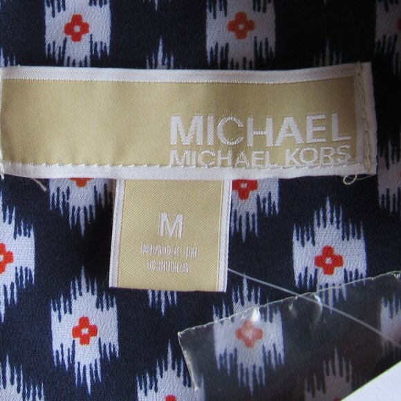 Michael Kors Ikat Print Long Sleeve Button-Up Front Short Jumpsuit Romper Size M - Picture 8 of 13